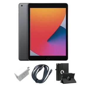 Apple 10.2" iPad 8th Generation, 2020 Release, Wi-Fi Only, 32GB Storage (MYL92LL/A) - Includes Folio Case (Refurbished)