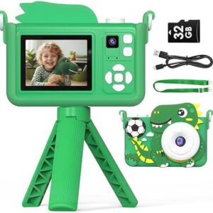 KIDWILL Kids Camera with Tripod, Green