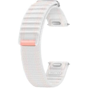SAMSUNG Galaxy Watch 7, 6, 5, 4 Series Fabric Band, Nylon, Smartwatch Replacement Strap for Men and Women, One Click Attachment, Small/Medium, ET-SVL30SWEGUJ, Pink/White